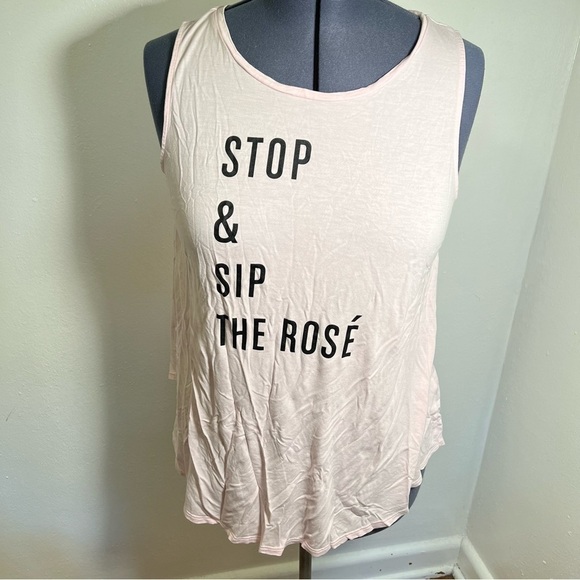 Old Navy Swing Tank Top Stop & Sip the Rose Light Pink - Picture 2 of 7